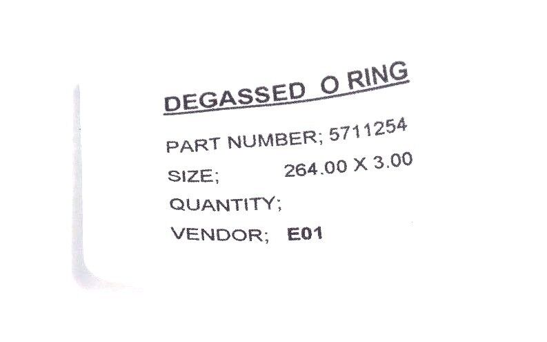 LOT OF 2 NEW WATERS 5711254 DEGASSED O RINGS 264 X 3 MM