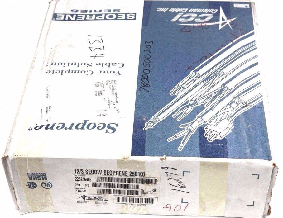 NEW SEOPRENE 12/3 SEOOW SEOPRENE 105C 600 VOLT 250' KO P/N: 223286408