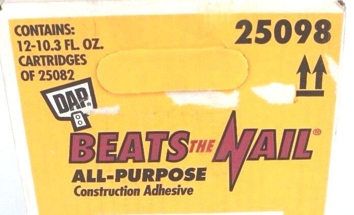 BOX OF 8 NEW DAP BEATS THE NAIL CONSTRUCTION ADHESIVE 25082 10.3 FL OZ 25098