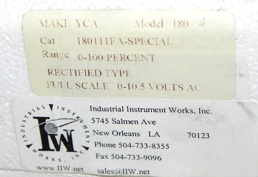 NIB YOKOGAWA MODEL 180 PANEL METER EDGEWISE INSTRUMENT 180111FA-SPECIAL