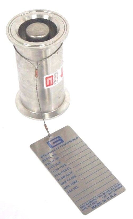 NEW GRISWOLD 4942E TRI-CLOVER 2" SANITARY FLOW REGULATOR VALVE 22 GPM 125PSI