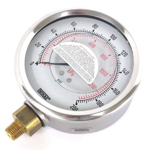 NIB WIKA 213.53 4" PRESSURE GAUGE 1/4" NPT LM 200PSI/KPA 4280113