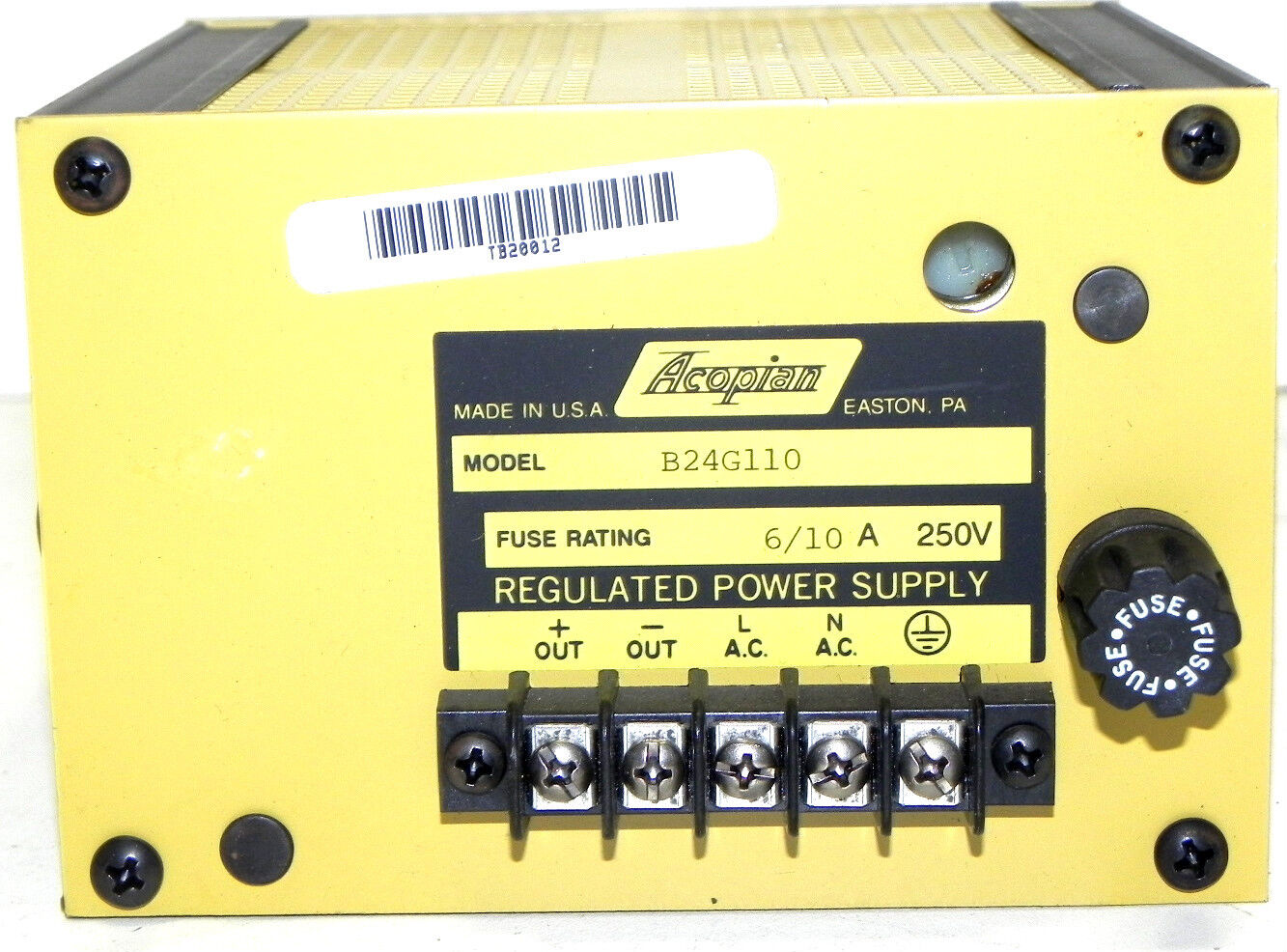 ACOPIAN B24G110 POWER SUPPLY 6/10A 250V