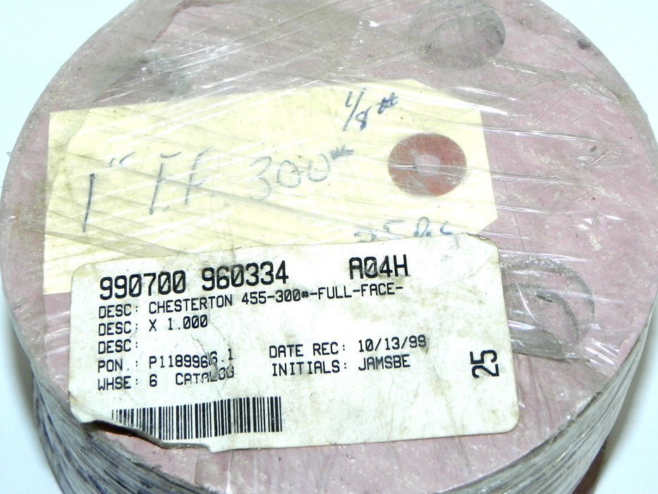 NEW CHESTERTON 455-300* FULL FACE ARAMID FIBER NITRILE GASKET 1/8'' THICK