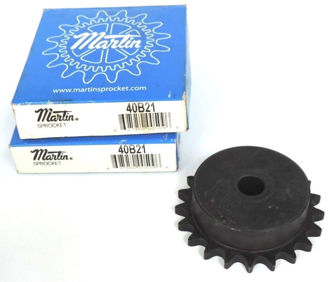 LOT OF 2 NIB MARTIN 40B21 SPROCKETS 21 TEETH .625IN BORE