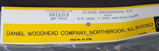 NIB DANIEL WOODHEAD 141203 GROUNDING KIT W/ 3FT CABLE, J HOOK AND BEAM CLAMP