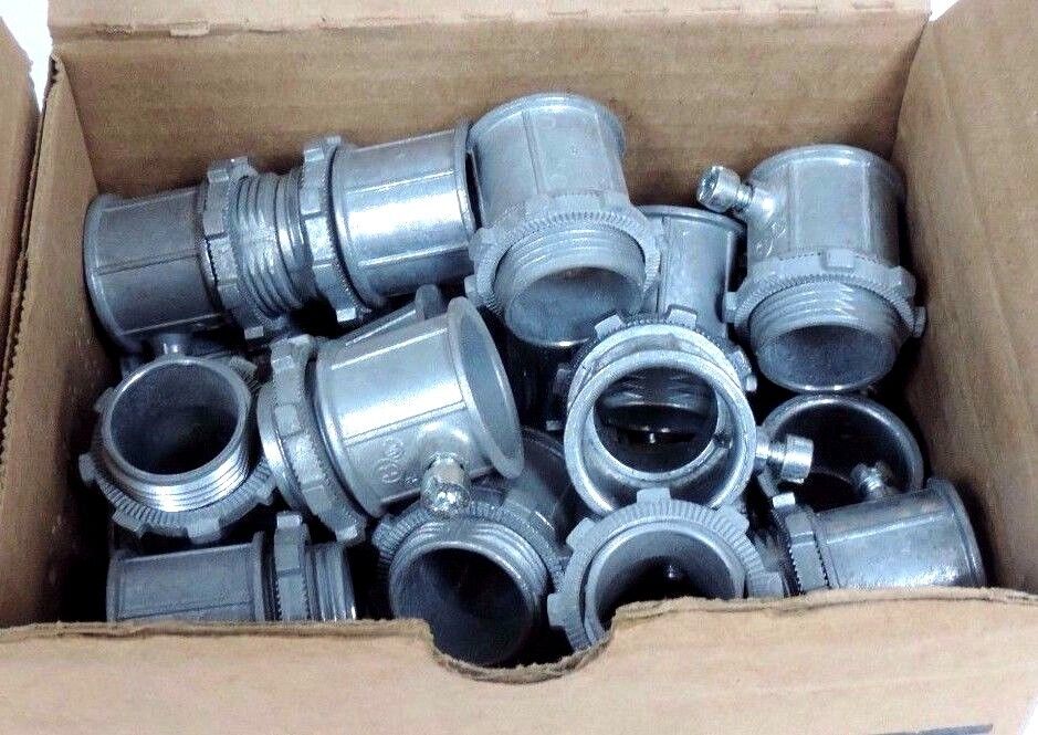 BOX OF 25 NEW BRIDGEPORT 231-DC2 3/4" ZINC EMT CONNECTORS 231DC2