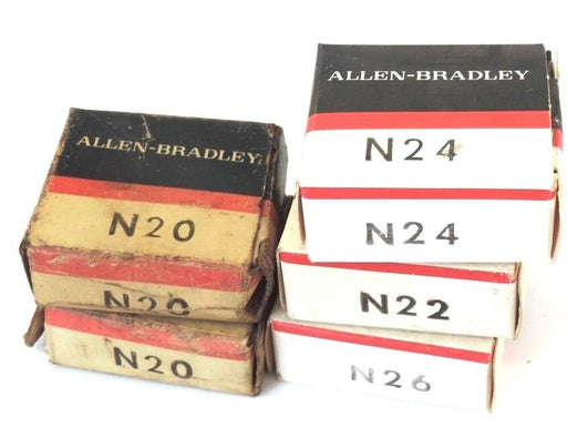 LOT OF 2 NEW ALLEN BRADLEY N20, ONE N24, ONE N22, & ONE N26 HEATER ELEMENTS