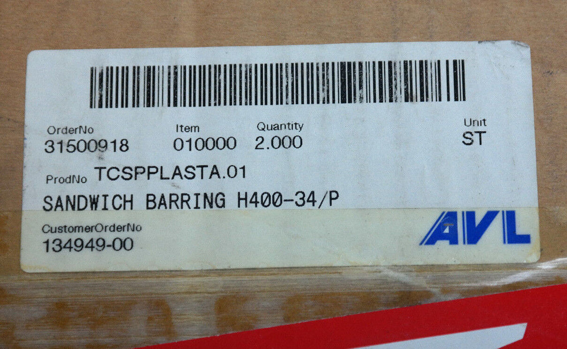 LOT OF 2 NEW AVL TCSPPLASTA.01 SANDWICH BARRINGS HR00-34/P CDE084VB 70308683 CE