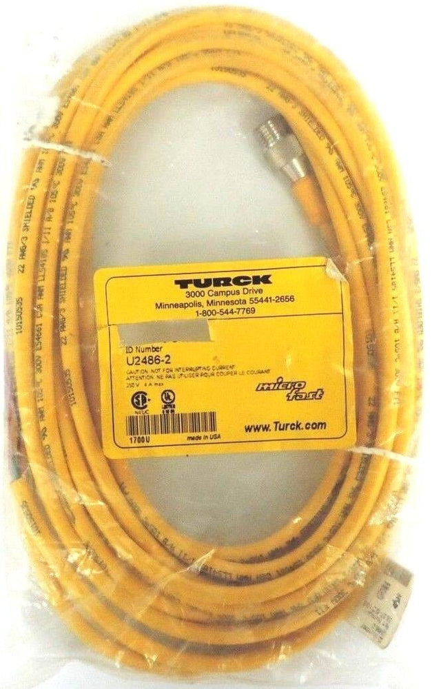 NEW TURCK P/N: SB 3T-6/S105 ID: U2486-2 MINIFAST MOLDED CORDSET