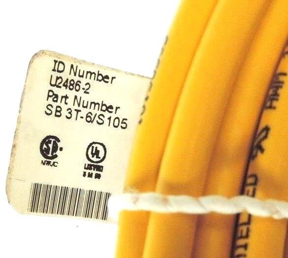 NEW TURCK P/N: SB 3T-6/S105 ID: U2486-2 MINIFAST MOLDED CORDSET
