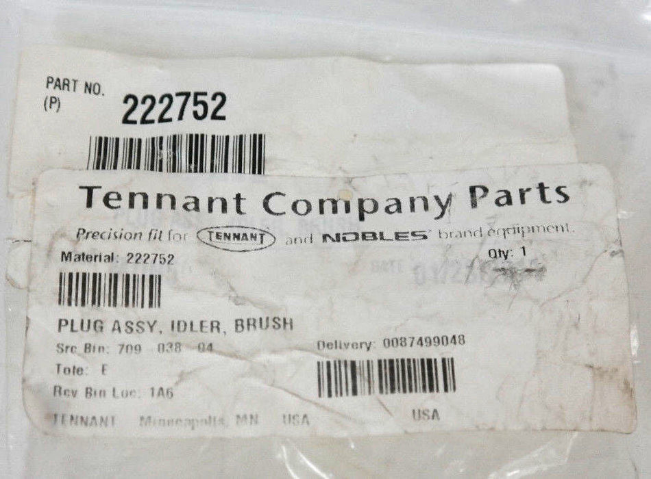 NEW TENNANT 222752 PLUG ASSEMBLY