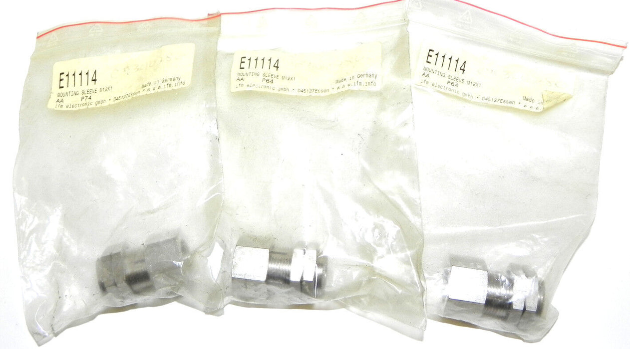 LOT OF 3 NEW IFM E11114 MOUNTING SLEEVES M12 X 1