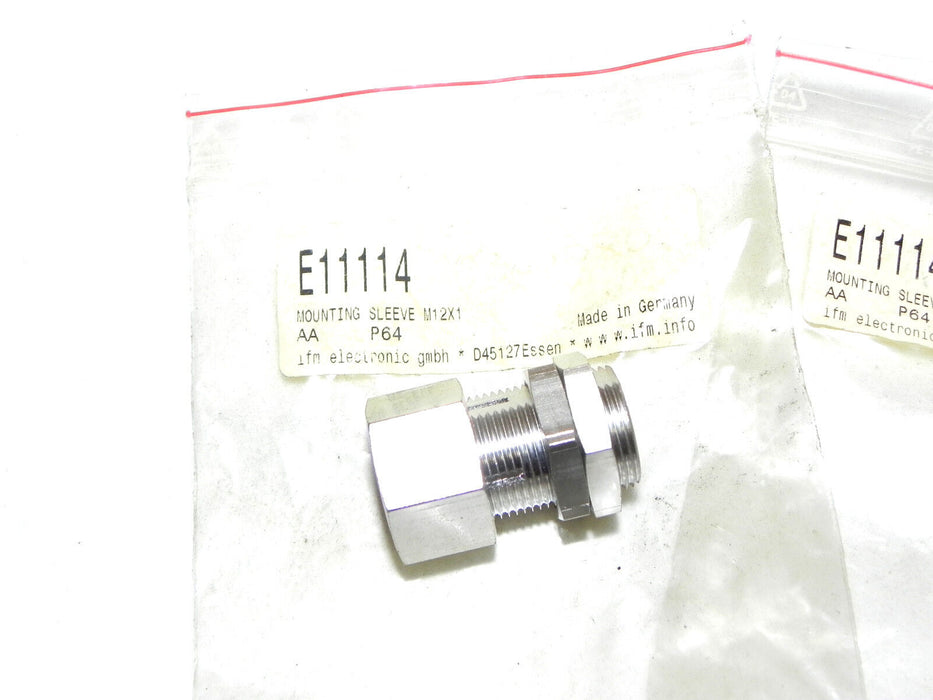 LOT OF 3 NEW IFM E11114 MOUNTING SLEEVES M12 X 1