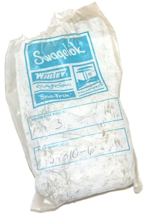 NEW SWAGELOK SS-810-6 FITTING UNION, 1/2" TUBE (BAG OF 3) SS8106