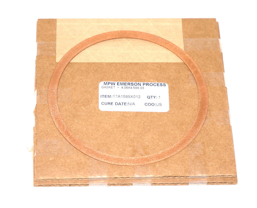 NEW MPW EMERSON PROCESS 17A1589X012 GASKET- 4.06X4.59X.03 COPPER