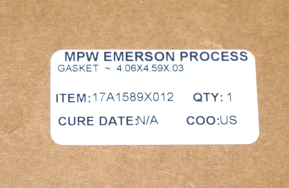 NEW MPW EMERSON PROCESS 17A1589X012 GASKET- 4.06X4.59X.03 COPPER