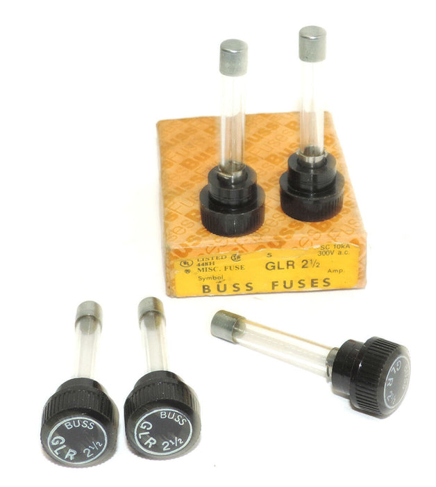 NIB BUSSMANN GLR-2-1/2 FUSES 2-1/2AMP, 300V, 5PACK