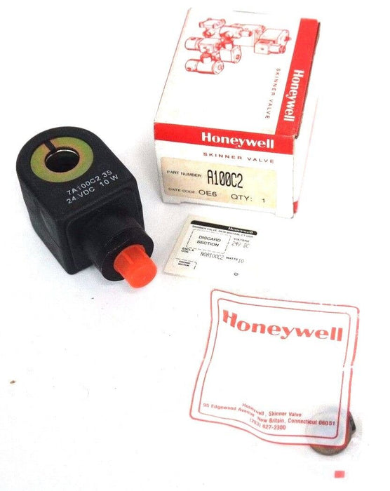 NIB HONEYWELL A100C2 SOLENOID VALVE COIL 7A100C2 35, 24 VDC, 10W
