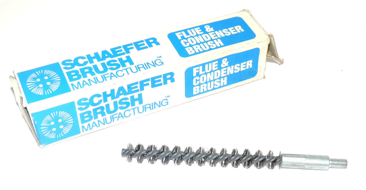NEW SCHAEFER 1/2"  FLUE AND CONDENSER BRUSH  STAINLESS SINGLE SPIRAL MALE THREAD