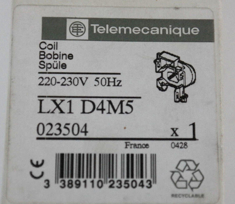 NIB TELEMECANIQUE LX1-D4M5 COIL 023504 LX1D4M5