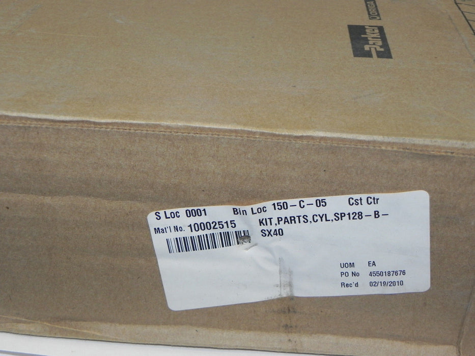 NIB PARKER KIT, PARTS, CYL, SP128-B-SX40 MAT'L NO. 10002515 STROKE LENGTH 40''