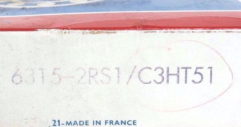 FACTORY SEALED SKF 6315-2RS1 DEEP GROOVE BALL BEARING 6315-2RS1/C3HT51