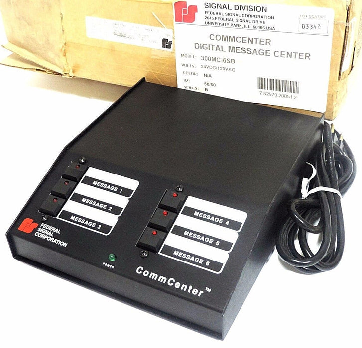 NIB SIGNAL DIVISION 300MC-6SB COMMCENTER DIGITAL MESSAGE CENTER 24VDC 120VAC