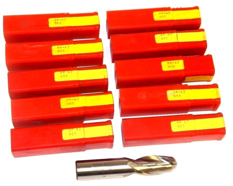 LOT OF 10 NEW DURA-MILL DR-42 3/4" END MILLS HSS 4.286"