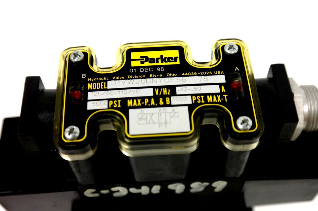 NEW PARKER D31VW1D4NYCF56 75 DIRECTIONAL VALVE PILOT VALVE D1VW20DNYCF56 75