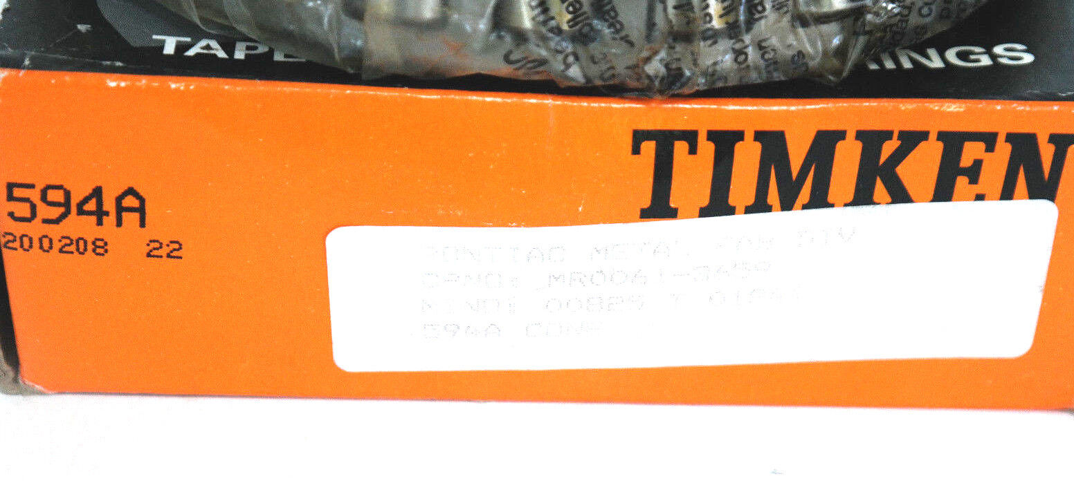 NIB TIMKEN 594A TAPERED ROLLER BEARING CONE