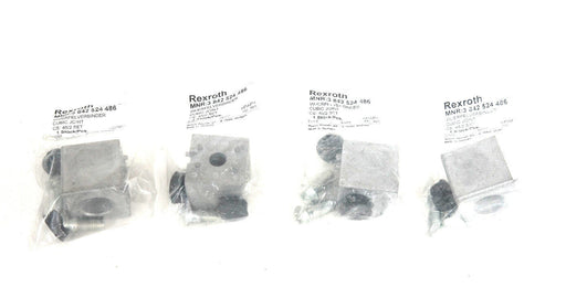 LOT OF 4 NEW REXROTH 3-842-524-486 CUBIC JOINT CONNECTORS 3842524486