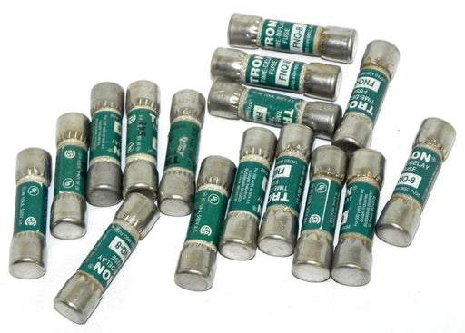 LOT OF 16 NEW BUSSMANN FNQ-8 TIME-DELAY FUSES FNQ8