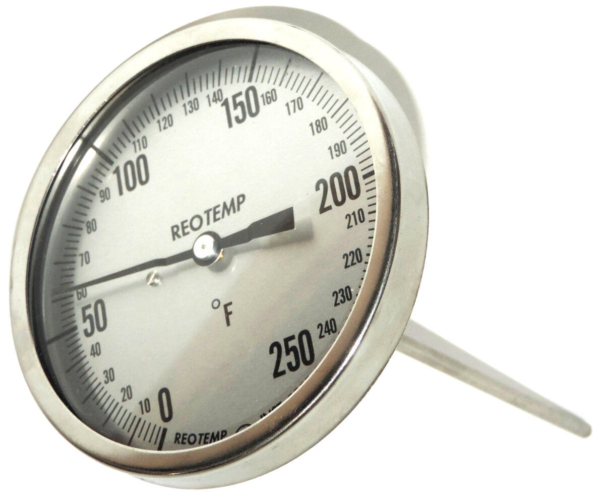 NEW REOTEMP BIMETAL 5" THERMOMETER 0-250F