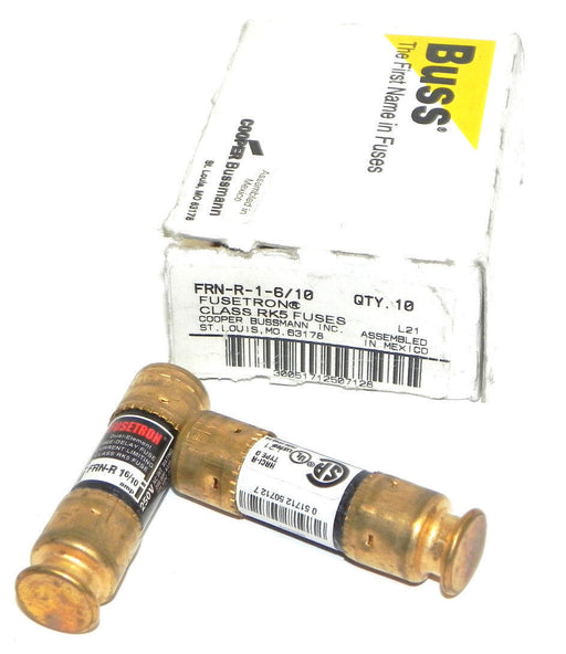 BOX OF 9 NEW BUSSMANN FRN-R-1-6/10 FUSETRON CLASS RK5 FUSES