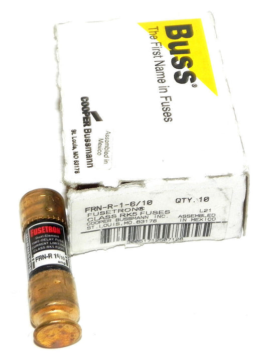 BOX OF 9 NEW BUSSMANN FRN-R-1-6/10 FUSETRON CLASS RK5 FUSES