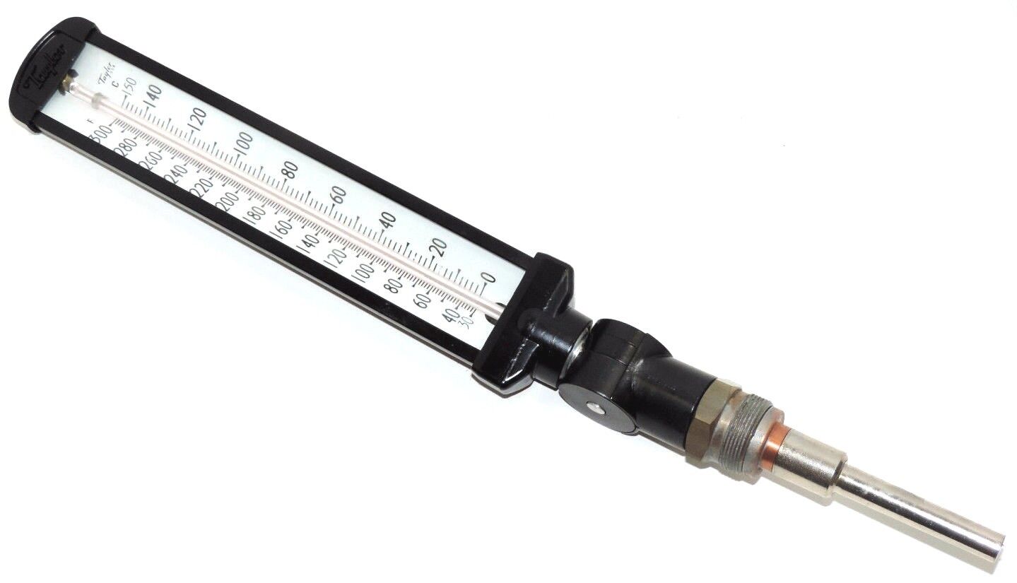 NIB TAYLOR EA7206J010 LIQUID FILLED INDUSTRIAL THERMOMETER, 90 DEG. SWIVEL STEM