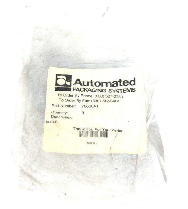 LOT OF 3 NEW AUTOMATED PACKAGING SYSTEMS 70666A1 SHELVES