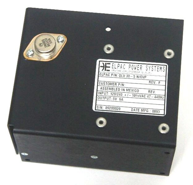 NIB ELPAC POWER SYSTEMS OLV 30-5 N/OVP POWER SUPPLY REV F 120/240VAC OLV305