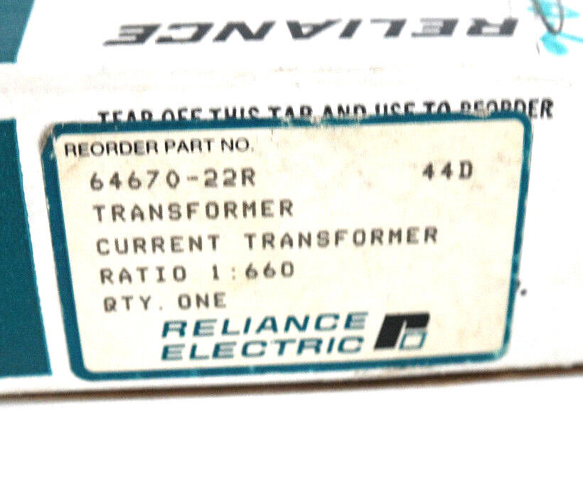 NIB RELIANCE ELECTRIC 64670-22R CURRENT TRANSFORMER 6467022R