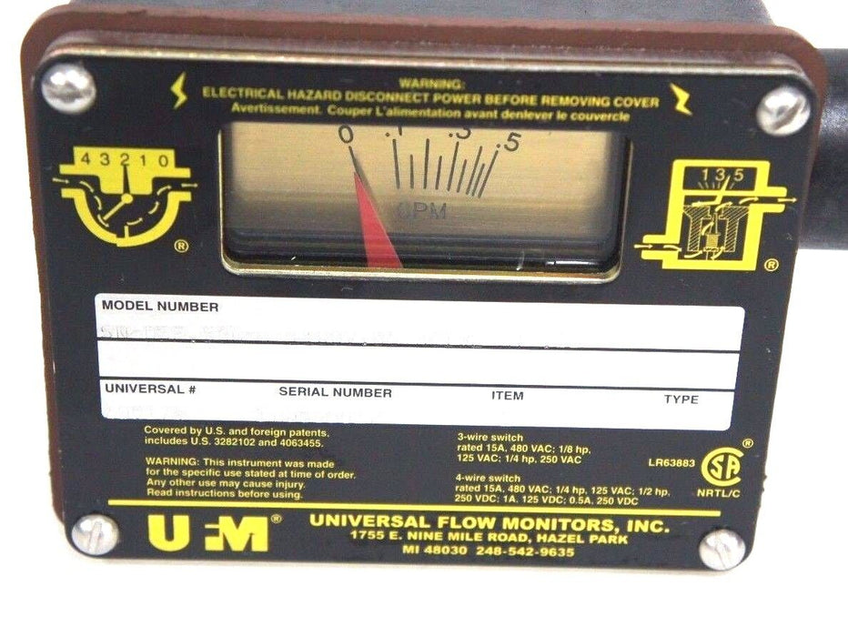 UFM SN-DSE.5GM-4-1100V.86-A61WL-HT-.1D FLOWMETER 100176 TYPE 4 0.1-0.5 GPM NSNP
