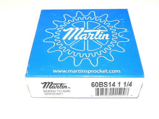 NIB MARTIN 60BS14 1 1/4 SPROCKET 14TEETH 1.25INCH BORE STEEL 60BS14114