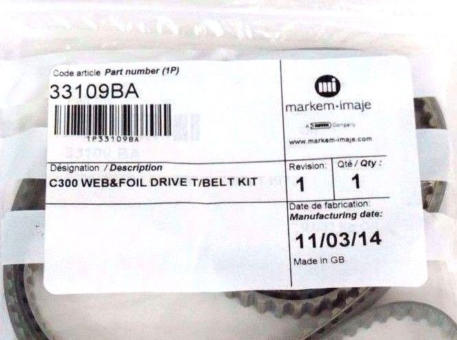 NIB SEALED MARKEM 33109BA C300 WEB & FOIL DRIVE BELT KIT