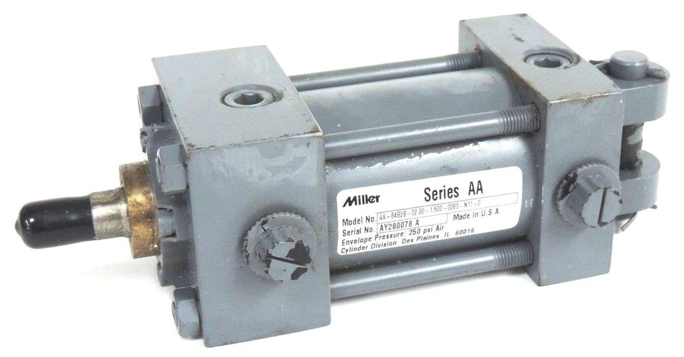 NEW MILLER AA-84B2B-02.00-1.500-0063-N11-0 CYLINDER 250 PSI SERIES AA