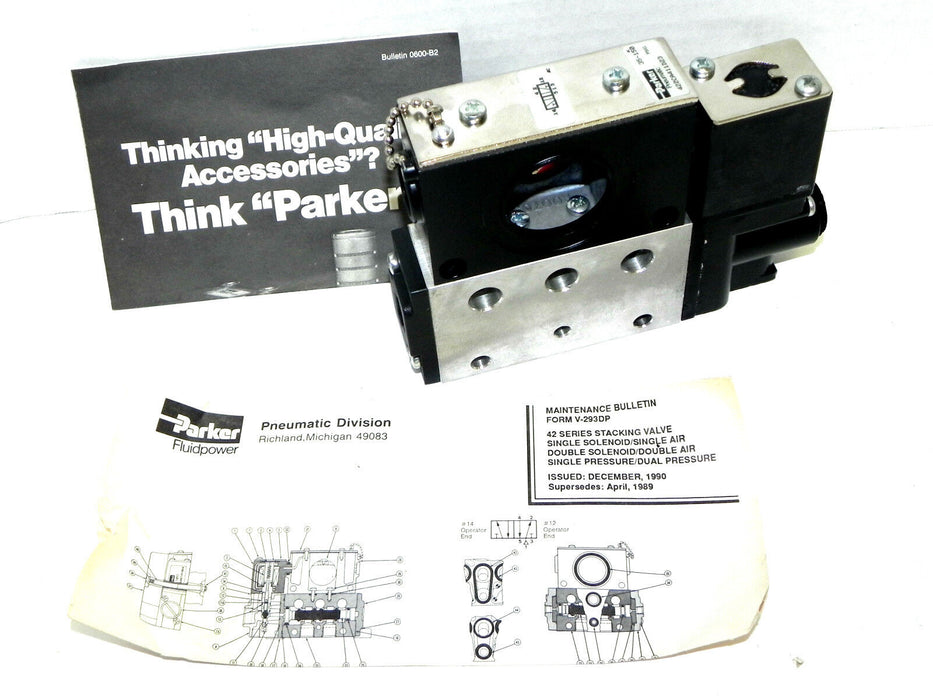 NIB PARKER 422CA411D23 SOLENOID VALVE 35-150 PSIG