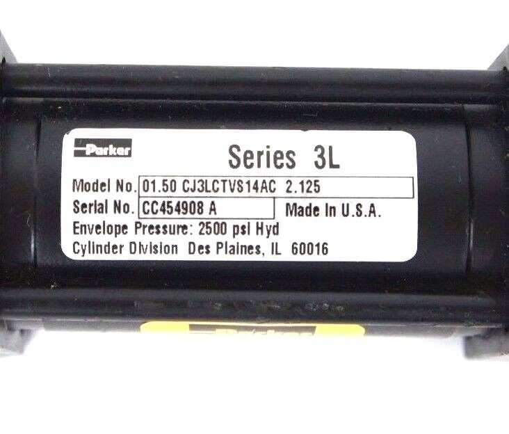 NEW PARKER 01.50 CJ3LCTVS14AC 2.125 CYLINDER SERIES 3L 2500 PSI ENVELOPE PRESS.
