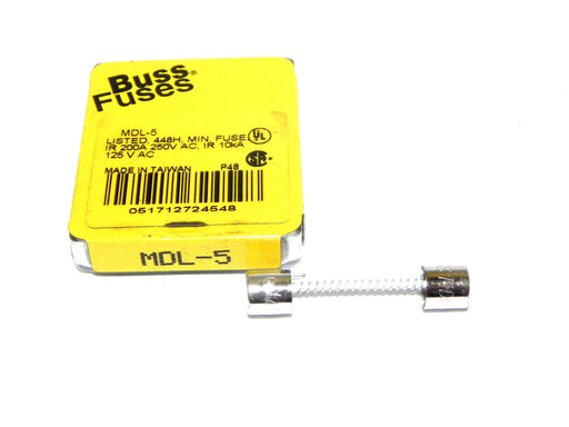 NEW COOPER BUSSMANN MDL-5 FUSES (QTY. 5) MDL5 200A 250V