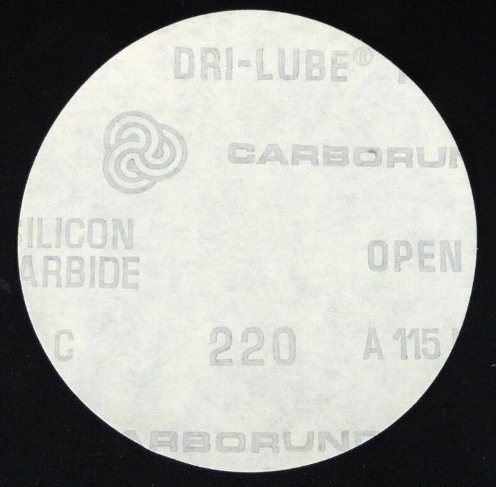 NIB CARBORUNDUM 2217 DRI-LUBE PAPER DISCS 5'' C220 A115D QTY: 100