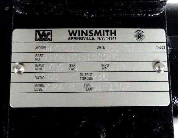 NEW WINSMITH D-90 TYPE SE SPEED REDUCER 917MDT 917MDTS31000D0