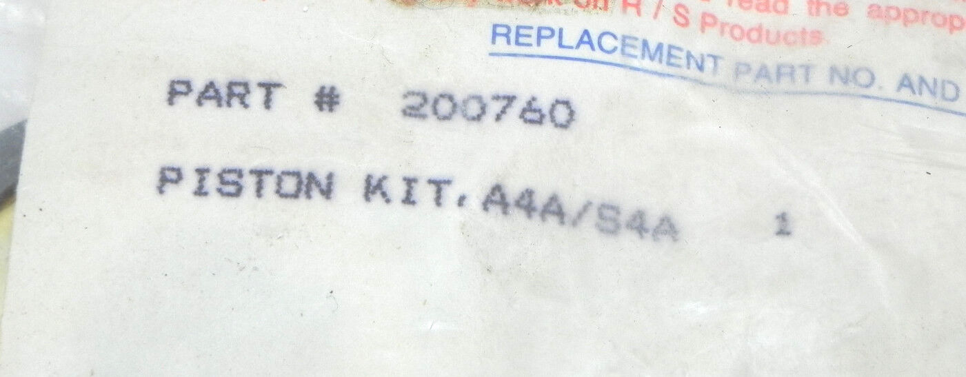 NEW PARKER 200760 PISTON KIT, A4A/S4A
